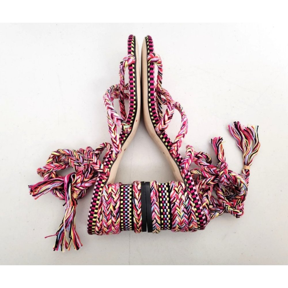 Anthropologie AMAMBAIH Isabel Braided Heel Sandals Pink Multiple Sizes - Picture 5 of 6